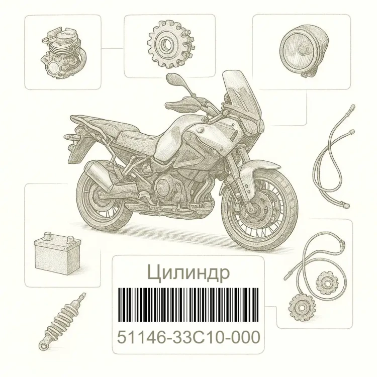 51146-33C10-000 Цилиндр, Suzuki Номер детали 51146-33C10-000, 5114633C10000, 51146-33C10, 5114633C10, 51146 33C10