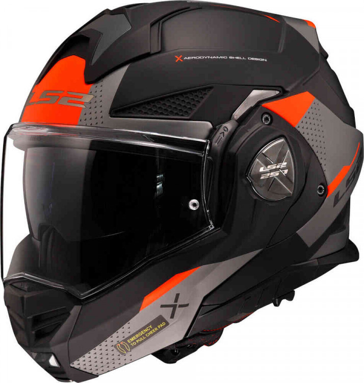Мотошлем модуляр LS2 FF901 Advant X Oblivion Черный матовый/Титановый 569012007XS