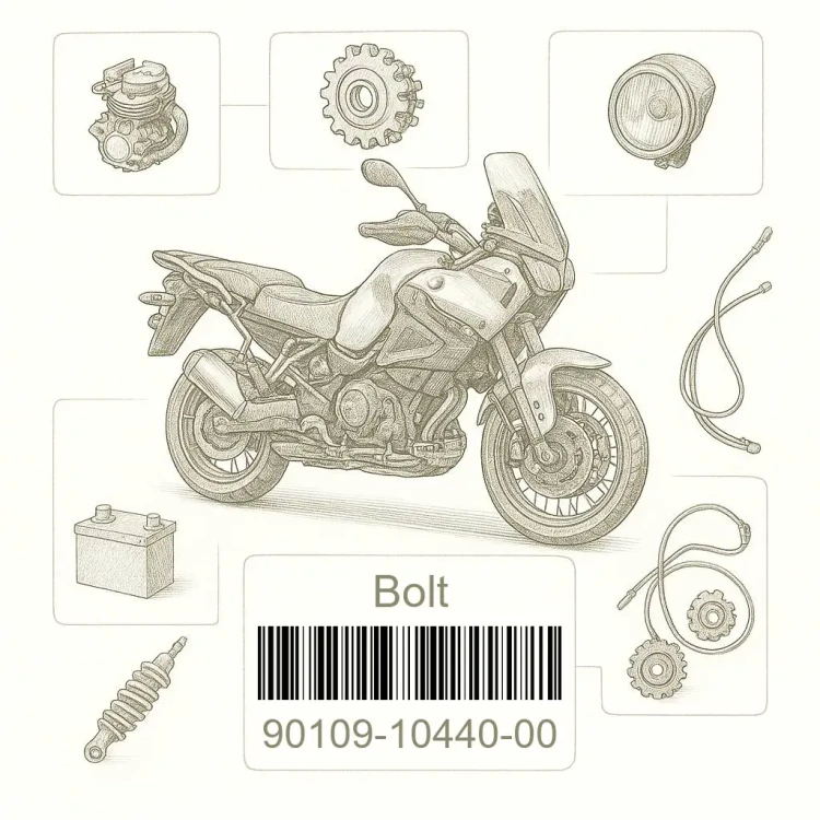 90109-10440-00 Bolt, Yamaha Номер детали 90109-10440-00, 901091044000, 90109-10440, 9010910440, 90109 10440