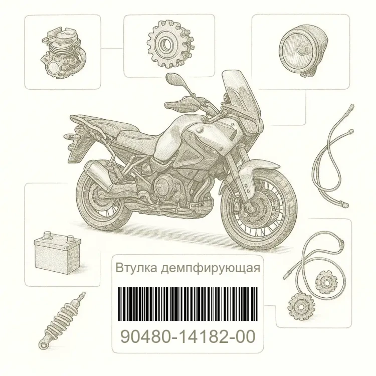 90480-14182-00 Втулка демпфирующая, Yamaha Номер детали 90480-14182-00, 904801418200, 90480-14182, 9048014182, 90480 14182