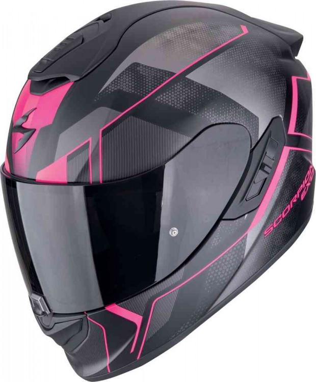 Мотошлем интеграл Scorpion EXO-1400 Evo II Air Intensio Черный матовый/Розовый 140-486-179-02