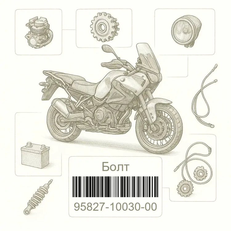 95827-10030-00 Болт, Yamaha Номер детали 95827-10030-00, 958271003000, 95827-10030, 9582710030, 95827 10030