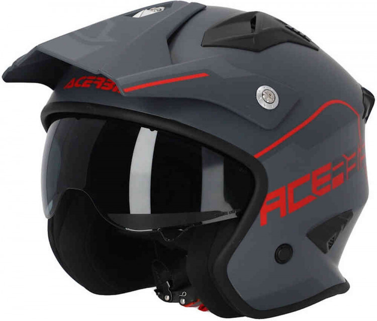 Мотошлем открытый Acerbis Aria 2023 Серый/Красный 0025055.801.062