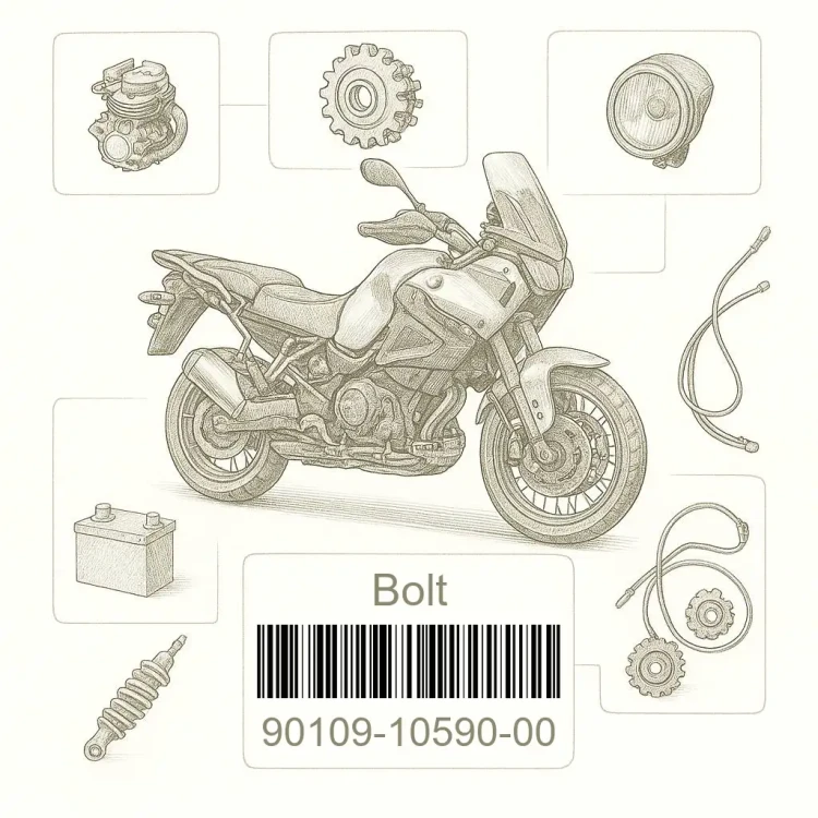 90109-10590-00 Bolt, Yamaha Номер детали 90109-10590-00, 901091059000, 90109-10590, 9010910590, 90109 10590