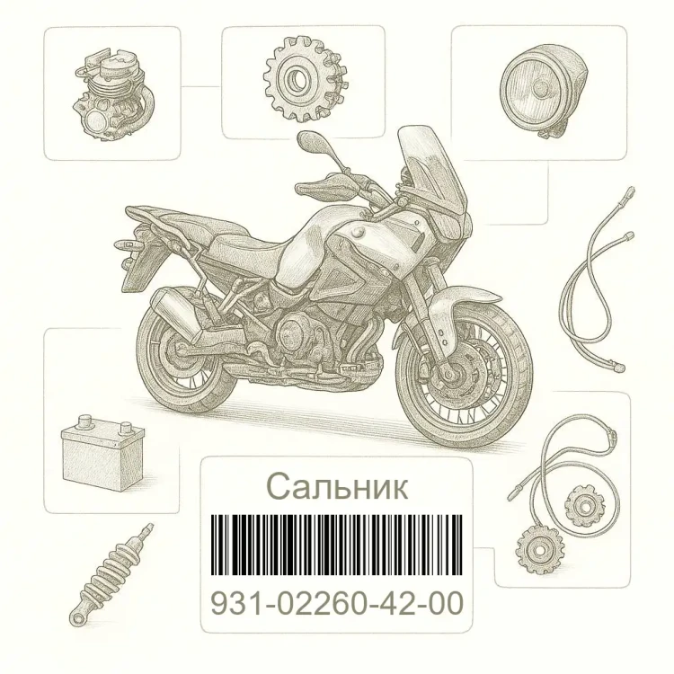 931-02260-42-00 Сальник, Yamaha Номер детали 931-02260-42-00, 931022604200, 931-02260-42, 9310226042, 931 02260 42