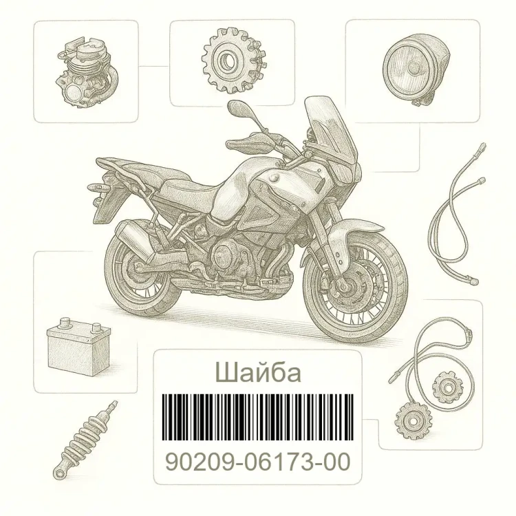 90209-06173-00 Шайба, Yamaha Номер детали 90209-06173-00, 902090617300, 90209-06173, 9020906173, 90209 06173