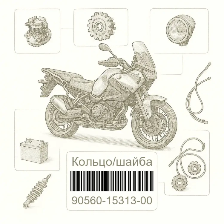 90560-15313-00 Кольцо/шайба, Yamaha Номер детали 90560-15313-00, 905601531300, 90560-15313, 9056015313, 90560 15313
