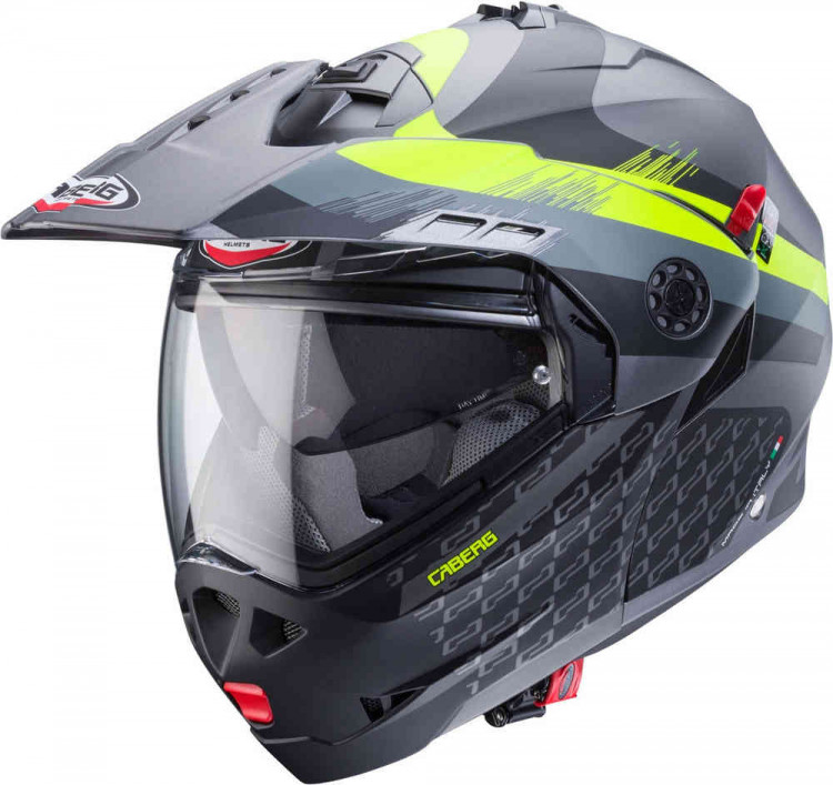 Мотошлем модуляр Caberg Tourmax X Sarabe Серый/Желтый CA10088025-XS