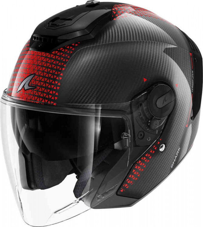Мотошлем открытый Shark RS Jet Carbon Ikonik Черный/Красный HE8210E-DRU-M