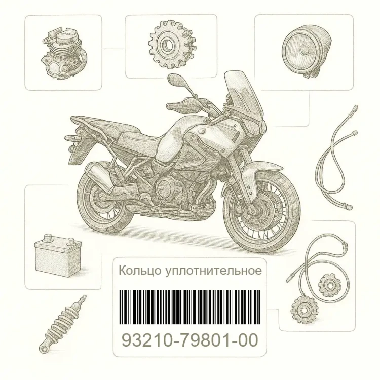 93210-79801-00 Кольцо уплотнительное, Yamaha Номер детали 93210-79801-00, 932107980100, 93210-79801, 9321079801, 93210 79801