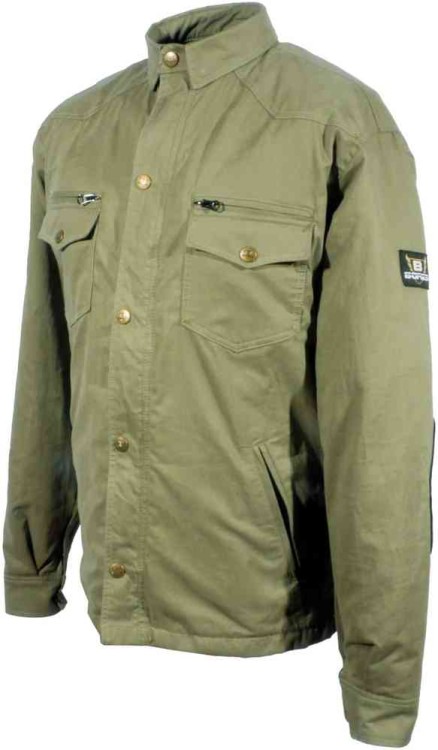 Мотокуртка текстильная мужская Bores Military Jack Olive
