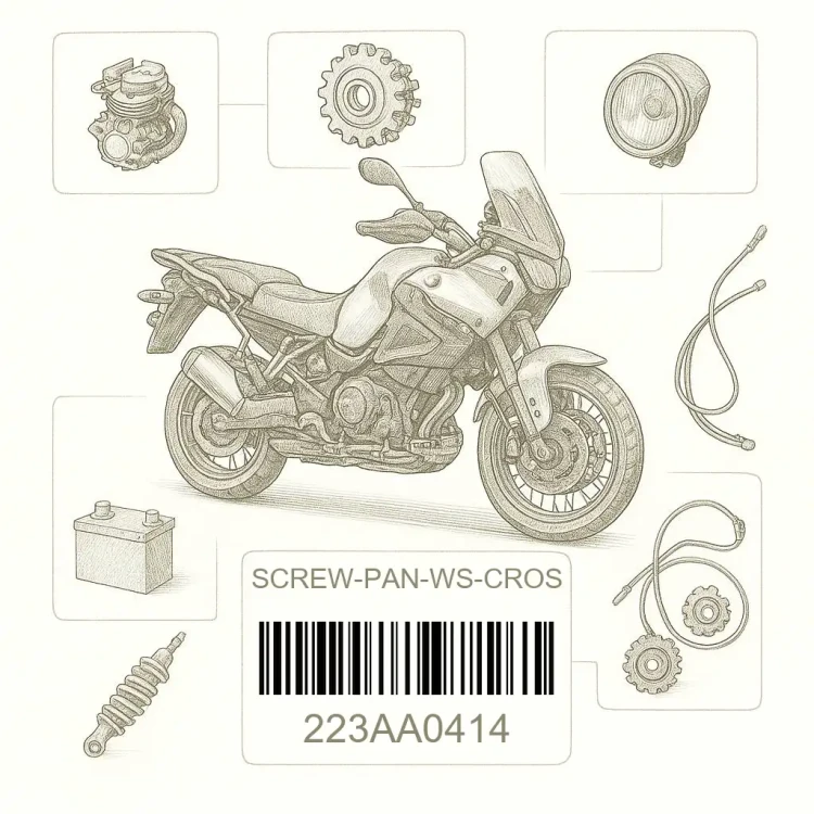 223AA0414 SCREW-PAN-WS-CROS, Kawasaki Номер детали 223AA0414