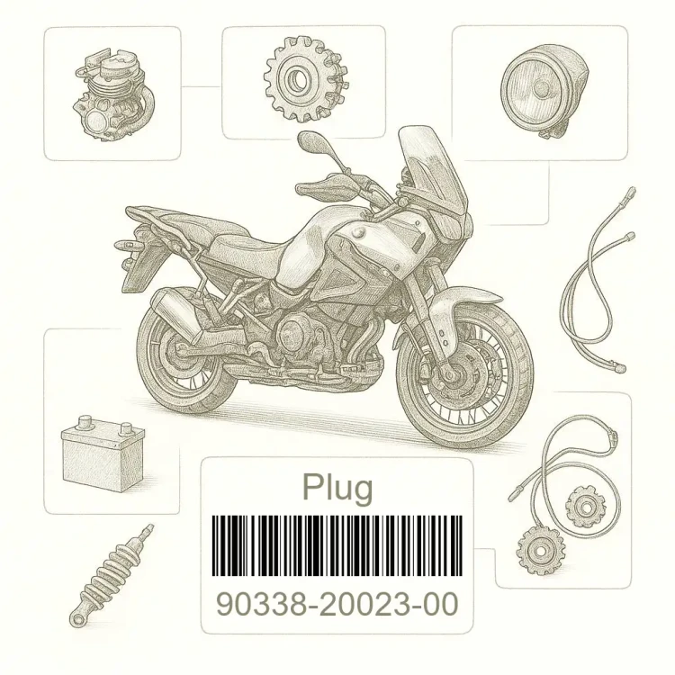 90338-20023-00 Plug, Yamaha Номер детали 90338-20023-00, 903382002300, 90338-20023, 9033820023, 90338 20023