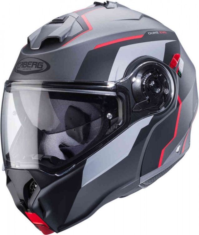 Мотошлем модуляр Caberg Duke Evo Move Серый/Черный/Красный CA10087023-S