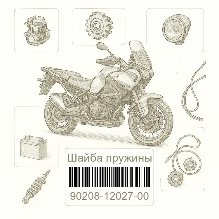 90208-12027-00 Шайба пружины, Yamaha Номер детали 90208-12027-00, 902081202700, 90208-12027, 9020812027, 90208 12027
