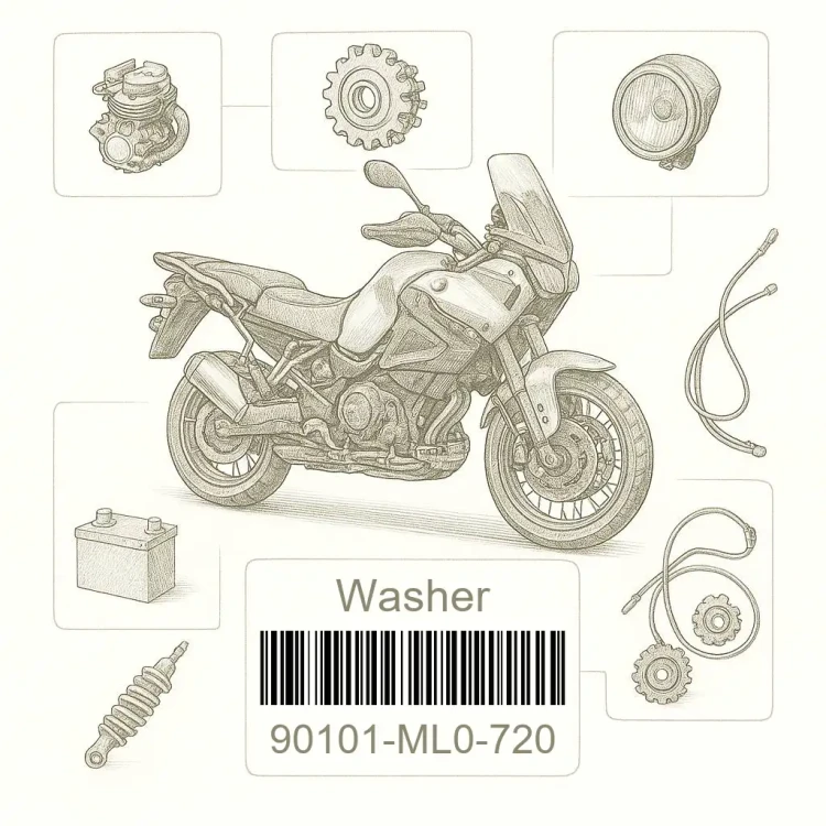 90101-ML0-720 Washer, plain, 8mm, Honda Номер детали 90101-ML0-720, 90101ML0720