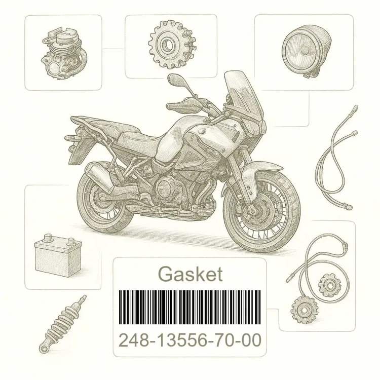248-13556-70-00 Gasket,manifold, Yamaha Номер детали 248-13556-70-00, 248135567000, 248-13556-70, 2481355670, 248 13556 70