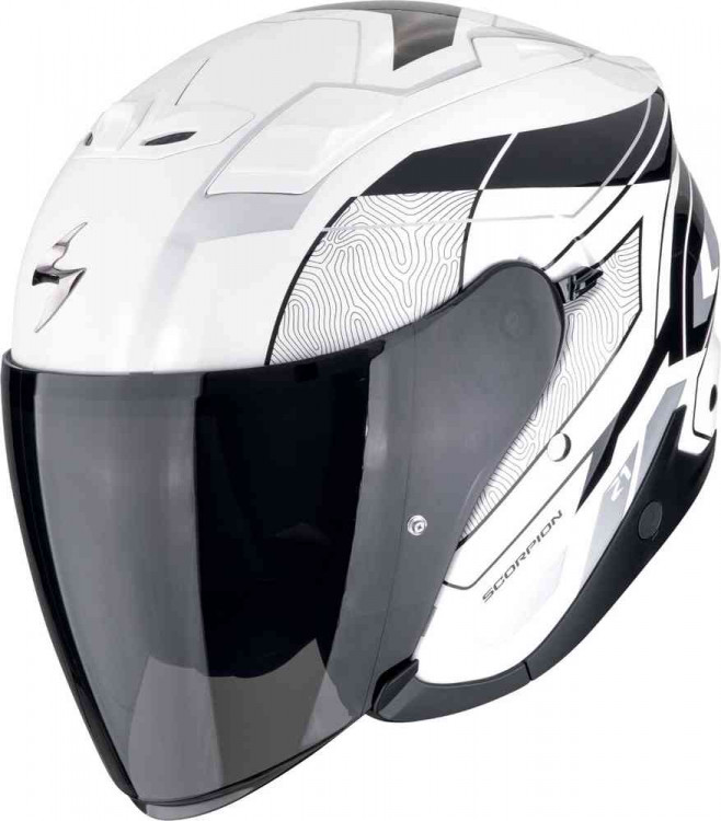 Мотошлем открытый Scorpion EXO Z1 Vue Белый/Черный/Серебристый 123-492-286-02