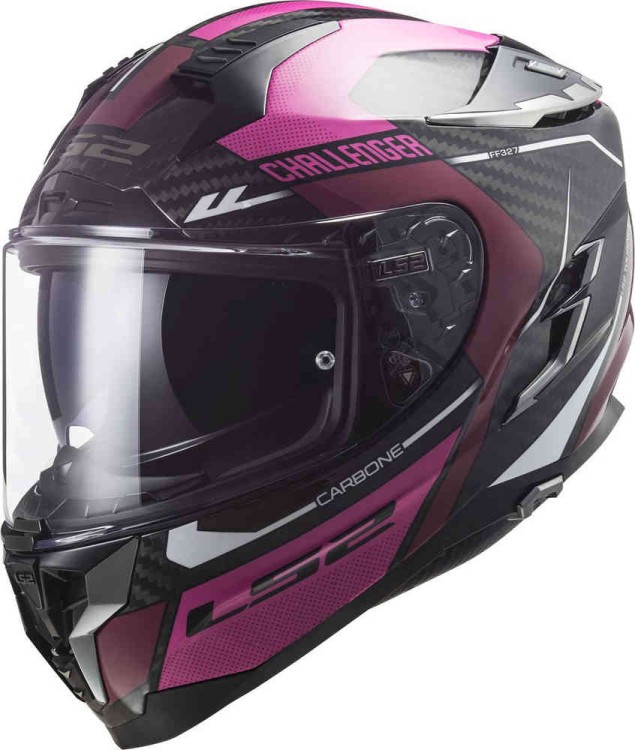 Мотошлем интеграл LS2 FF327 Challenger Thorn Carbon Черный/Розовый 103278146L