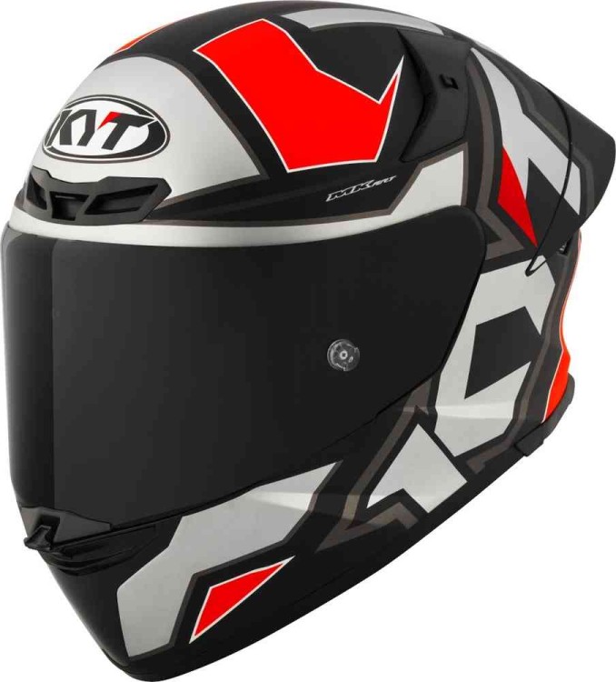 Мотошлем интеграл KYT TT-Revo Electron Серый матовый/красный Y6TR0006.2