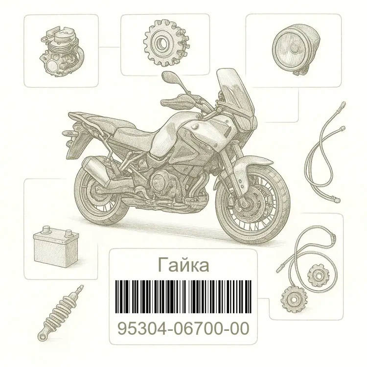 95304-06700-00 Гайка, Yamaha Номер детали 95304-06700-00, 953040670000, 95304-06700, 9530406700, 95304 06700