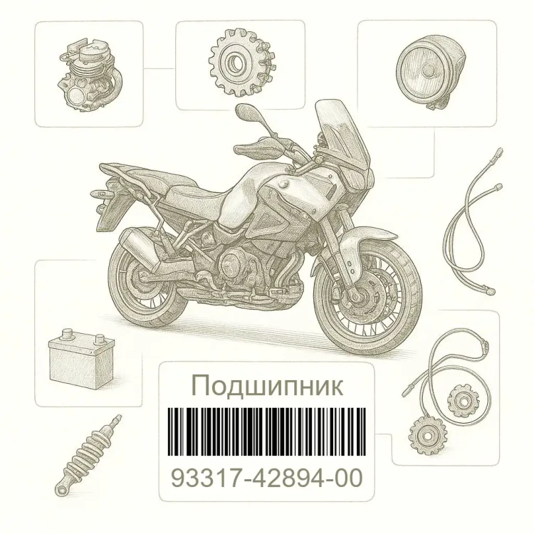 93317-42894-00 Подшипник, Yamaha Номер детали 93317-42894-00, 933174289400, 93317-42894, 9331742894, 93317 42894