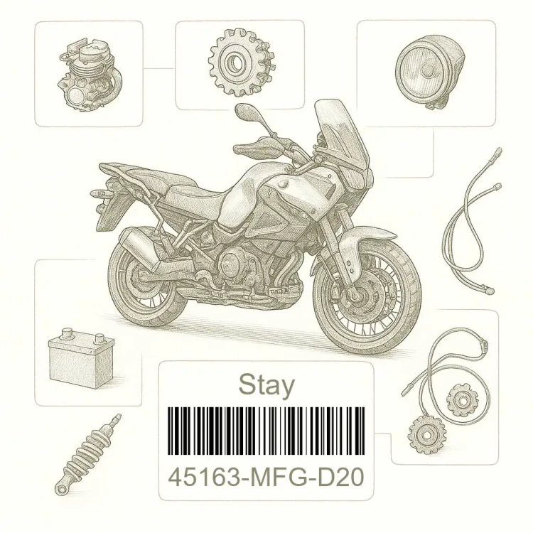 45163-MFG-D20 Stay, l. fr. brake, Honda Номер детали 45163-MFG-D20, 45163MFGD20