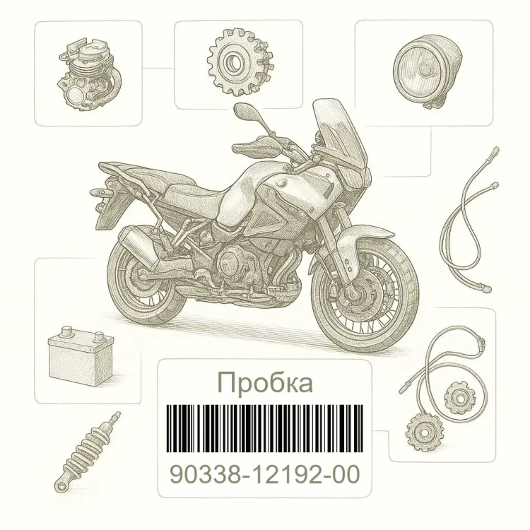 90338-12192-00 Пробка, Yamaha Номер детали 90338-12192-00, 903381219200, 90338-12192, 9033812192, 90338 12192