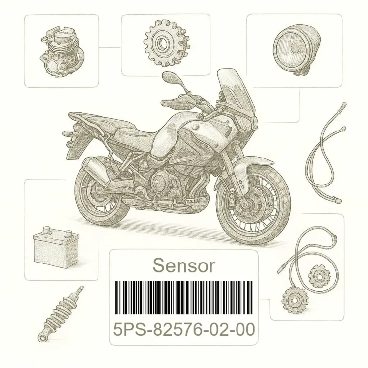 5PS-82576-02-00 Sensor, Lean Angle, Yamaha Номер детали 5PS-82576-02-00, 5PS825760200, 5PS-82576-02, 5PS8257602, 5PS 82576 02