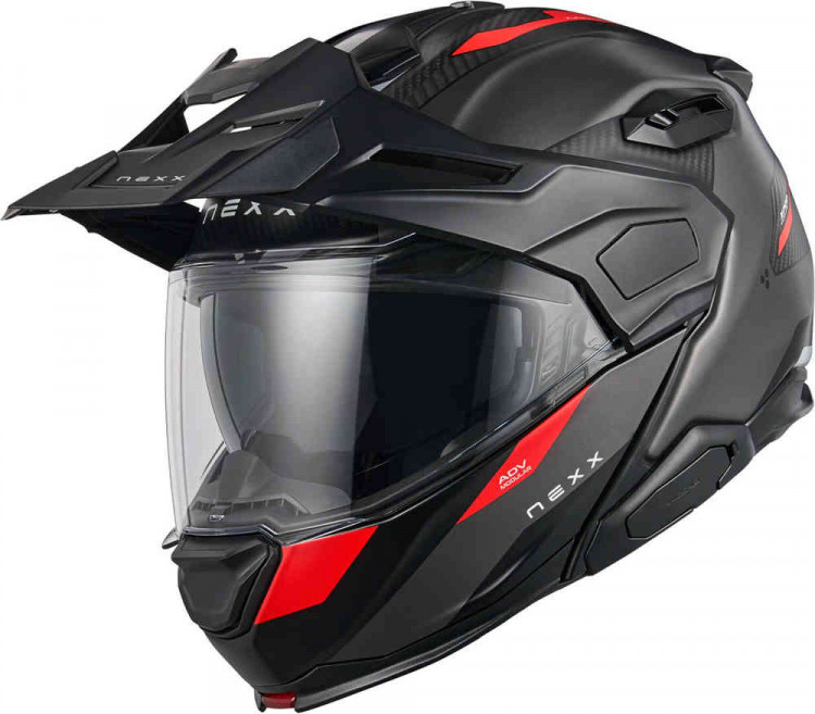 Мотошлем для мотокросса и эндуро Nexx X.Lifecountry Terra Carbon Серый матовый/красный 01XLC234838970XS