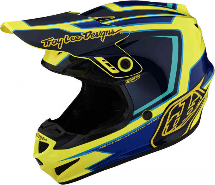 Мотошлем для мотокросса и эндуро Troy Lee Designs GP Ritn Синий/Желтый 103536024