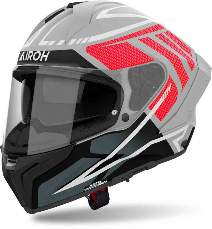 Мотошлем интеграл Airoh Matryx Rider Черный матовый/Серый/Красный MXR55S
