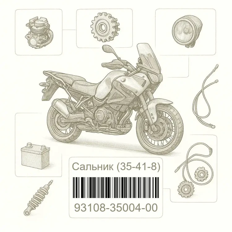 93108-35004-00 Сальник (35-41-8), Yamaha Номер детали 93108-35004-00, 931083500400, 93108-35004, 9310835004, 93108 35004