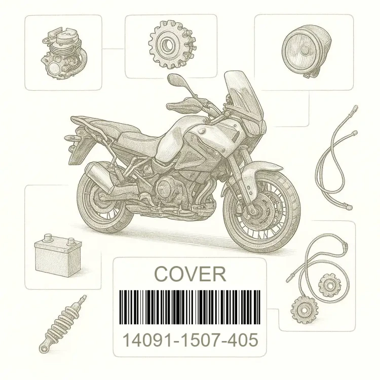 14091-1507-405 COVER,SEAT,LH,O.RED, Kawasaki Номер детали 14091-1507-405, 140911507405