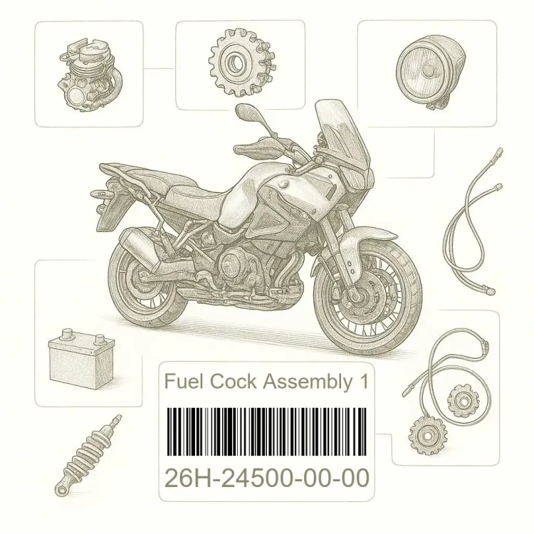 26H-24500-00-00 Fuel Cock Assembly 1, Yamaha Номер детали 26H-24500-00-00, 26H245000000, 26H-24500-00, 26H2450000, 26H 24500 00