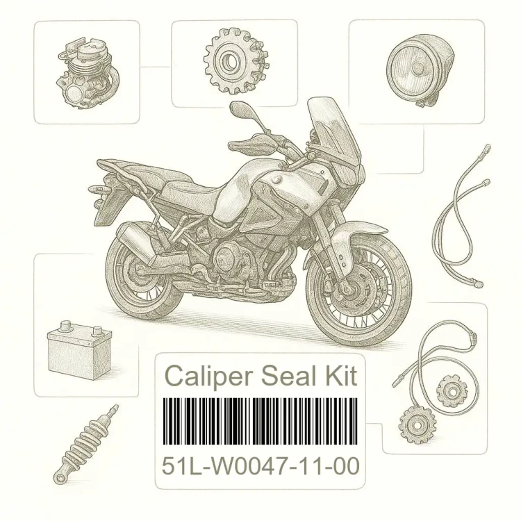 51L-W0047-11-00 Caliper Seal Kit, Yamaha Номер детали 51L-W0047-11-00, 51LW00471100, 51L-W0047-11, 51LW004711, 51L W0047 11