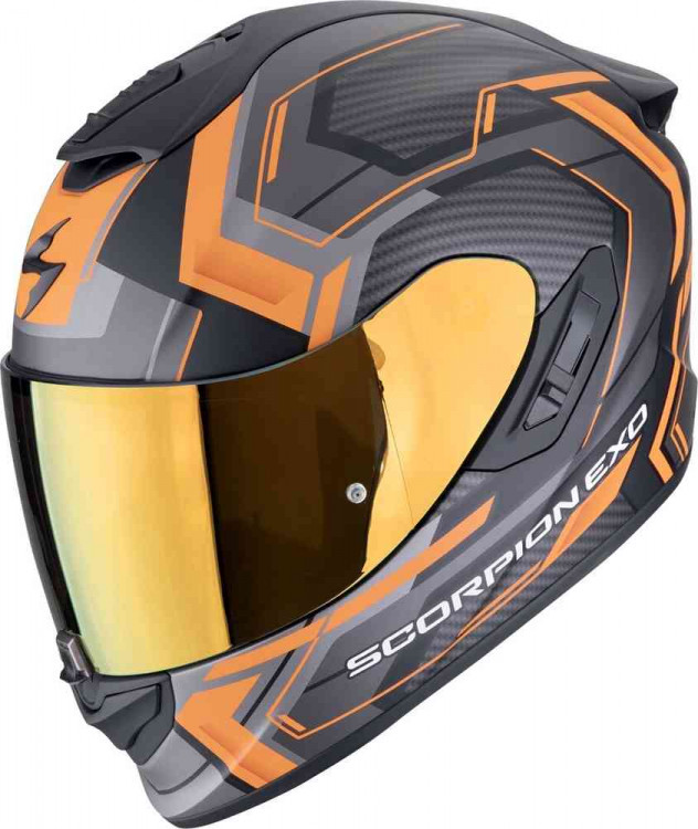 Мотошлем интеграл Scorpion EXO-1400 Evo II Air Linart Черный матовый/Оранжевый 140-489-168-02