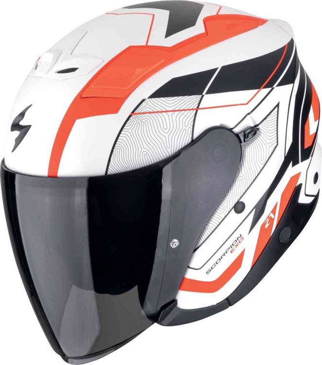 Мотошлем открытый Scorpion EXO Z1 Vue Белый Матовый/Черный/Красный 123-492-164-02