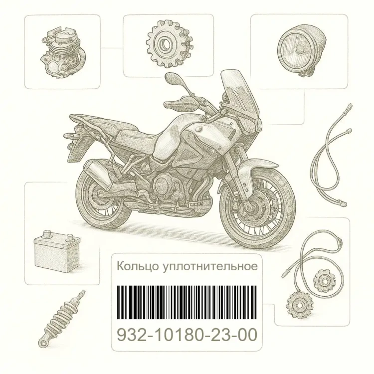 932-10180-23-00 Кольцо уплотнительное, Yamaha Номер детали 932-10180-23-00, 932101802300, 932-10180-23, 9321018023, 932 10180 23