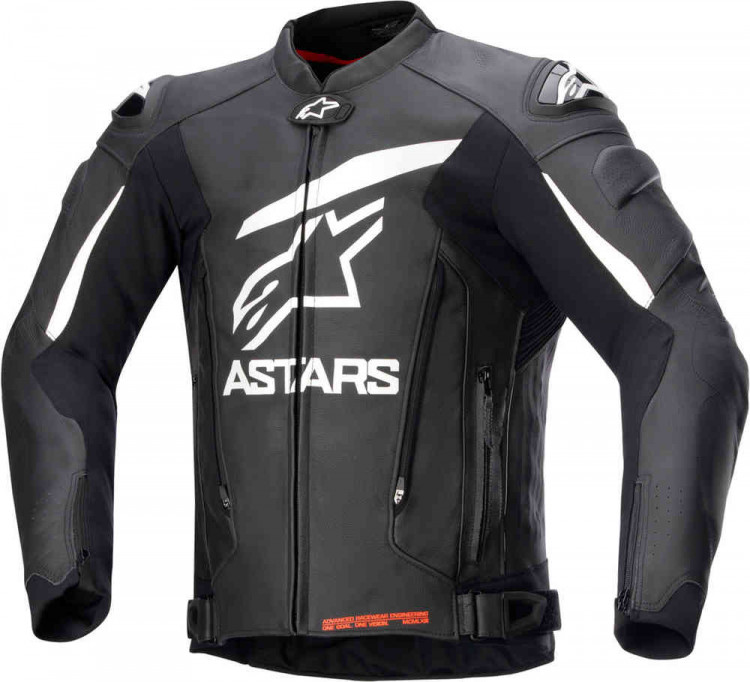 Мотокуртка кожаная мужская Alpinestars GP Plus V4 Черный/Белый 3100524-12-54