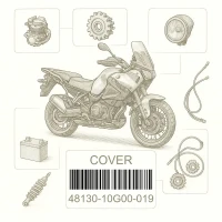 48130-10G00-019 COVER,FR LEG SHIELD(BLACK), Suzuki Номер детали 48130-10G00-019, 4813010G00019