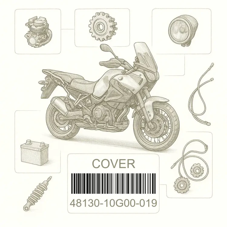 48130-10G00-019 COVER,FR LEG SHIELD(BLACK), Suzuki Номер детали 48130-10G00-019, 4813010G00019