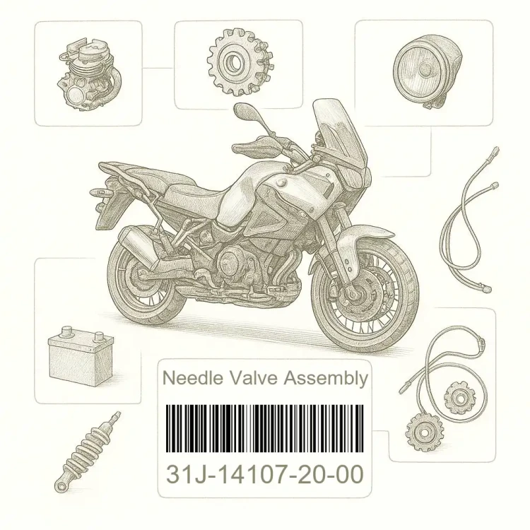 31J-14107-20-00 Needle Valve Assembly, Yamaha Номер детали 31J-14107-20-00, 31J141072000, 31J-14107-20, 31J1410720, 31J 14107 20