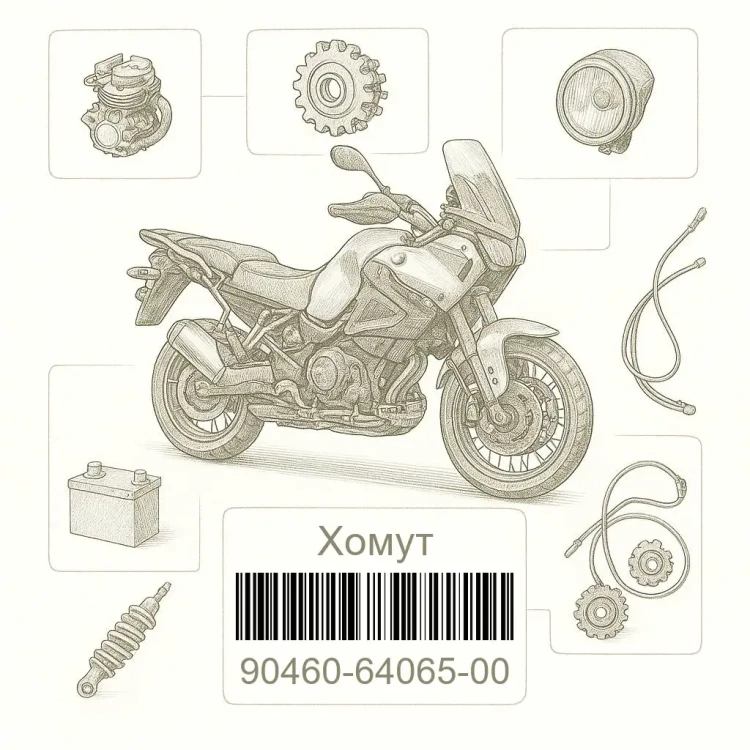 90460-64065-00 Хомут, Yamaha Номер детали 90460-64065-00, 904606406500, 90460-64065, 9046064065, 90460 64065