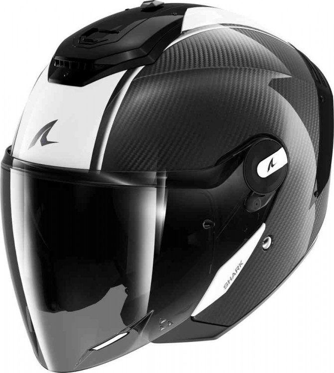 Мотошлем открытый Shark RS Jet Carbon Skin Черный/Белый HE8200E-DWK-XXL