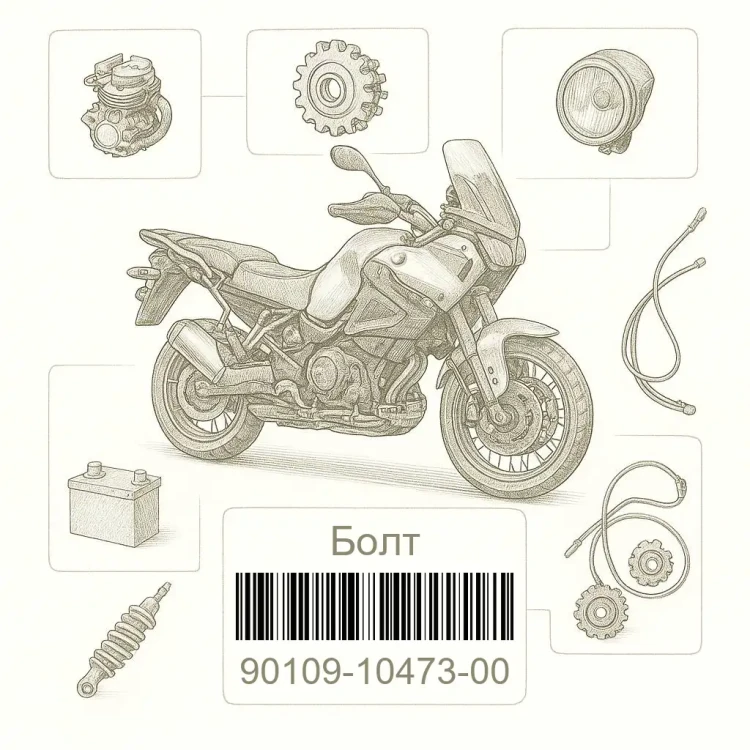 90109-10473-00 Болт, Yamaha Номер детали 90109-10473-00, 901091047300, 90109-10473, 9010910473, 90109 10473
