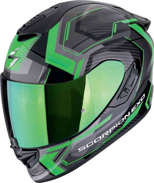 Мотошлем интеграл Scorpion EXO-1400 Evo II Air Linart Черный/Зеленый 140-489-69-02