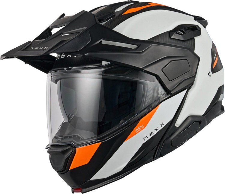 Мотошлем для мотокросса и эндуро Nexx X.Lifecountry Terra Carbon 白色啞光/橙色 01XLC234839740XS