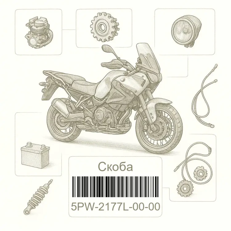 5PW-2177L-00-00 Скоба, Yamaha Номер детали 5PW-2177L-00-00, 5PW2177L0000, 5PW-2177L-00, 5PW2177L00, 5PW 2177L 00
