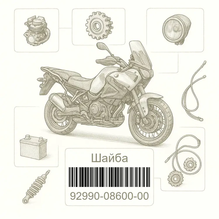 92990-08600-00 Шайба, Yamaha Номер детали 92990-08600-00, 929900860000, 92990-08600, 9299008600, 92990 08600